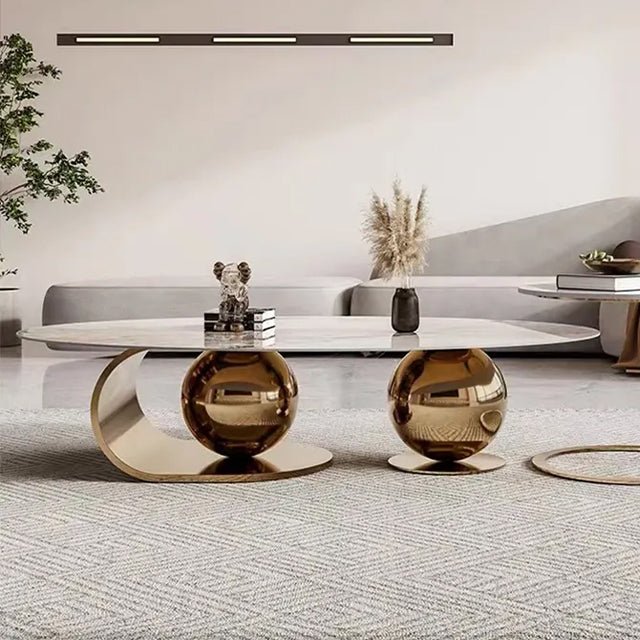 BALL DESIGN OVAL TOP COFFEE TABLE - Silver Lake Premium