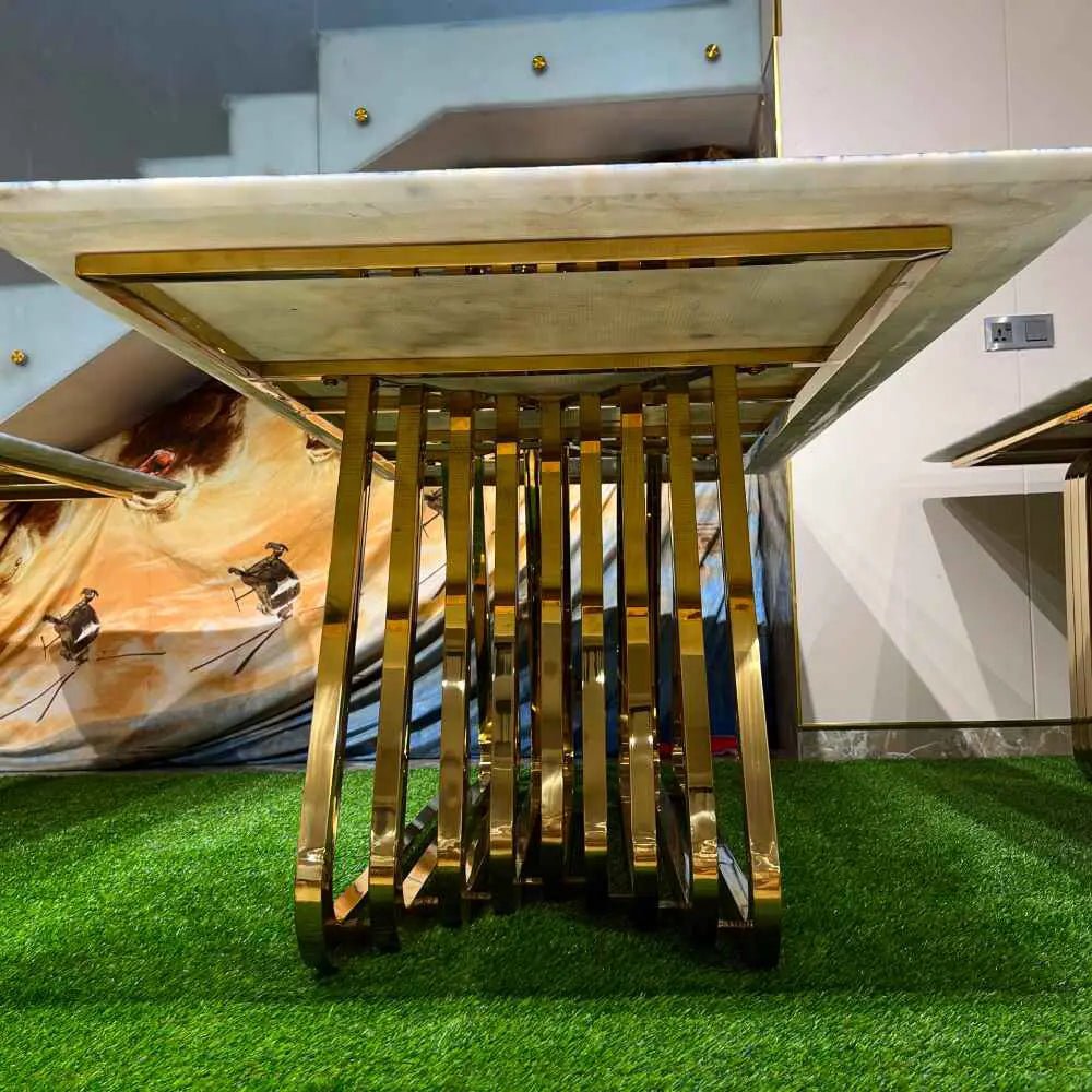 BLUE MARBLE RECTANGULAR DINING TABLE