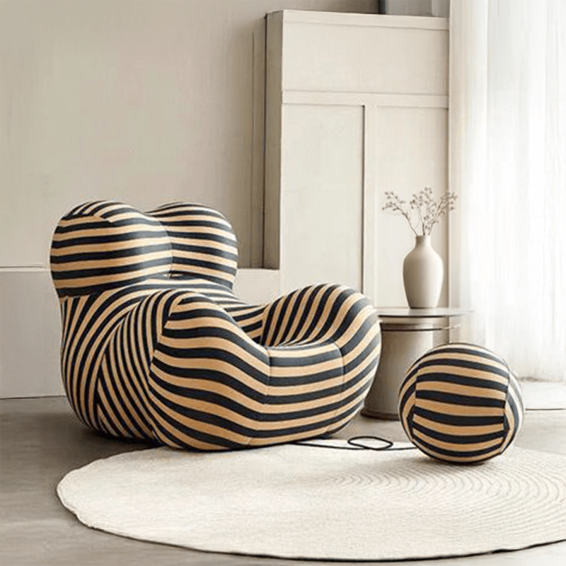 ITALIAN LOUNGE ARMCHAIR AND OTTOMAN WITH BALL - Silver Lake Premium