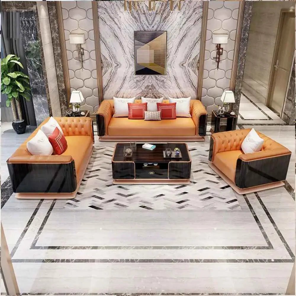 ROYAL OAK 9 SEATER SUEDE LEATHER SOFA