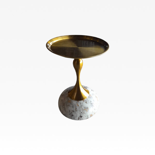 WHITE CRYSTAL DROP SIDE TABLE