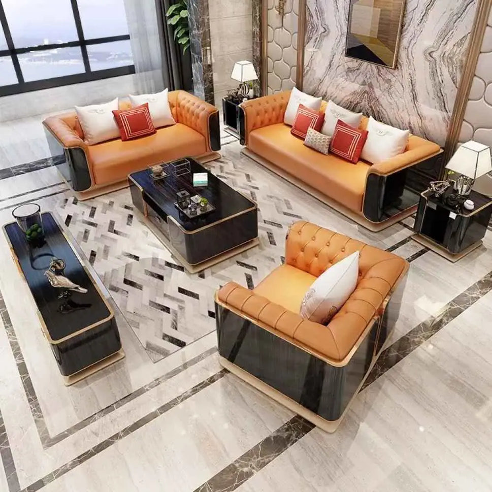 ROYAL OAK 9 SEATER SUEDE LEATHER SOFA